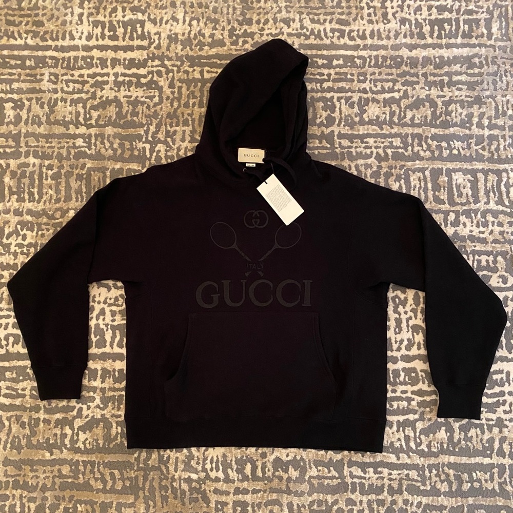 Gucci Tennis Oversized Hoodie Black Size Medium